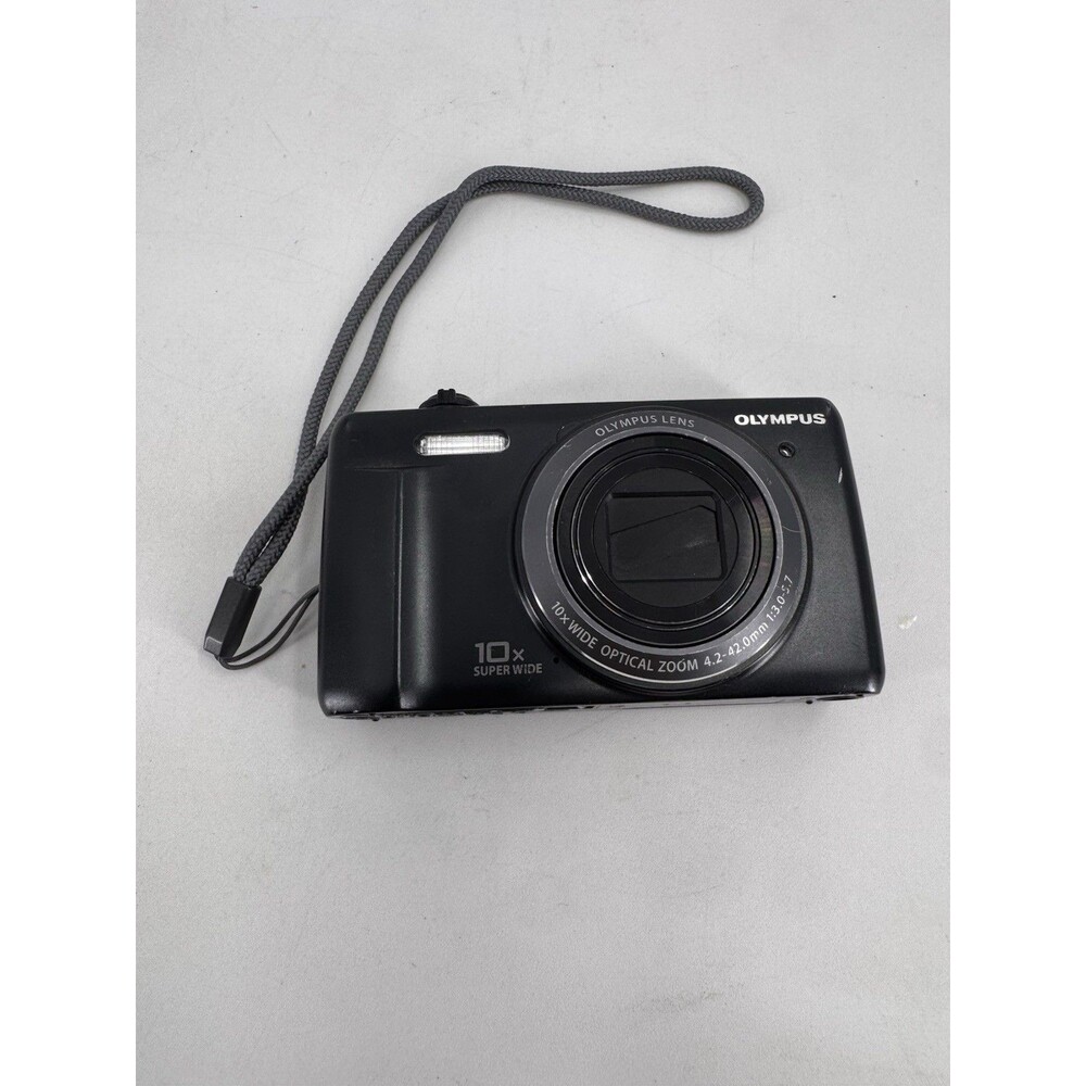 Olympus VR-350 16MP Digital Camera Black w/Battery & Case 10x Zoom Tested Works